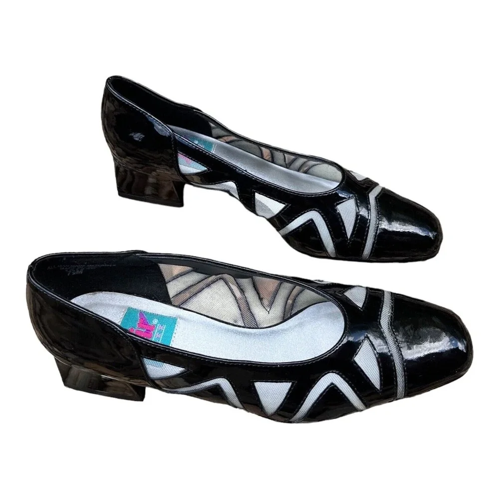 Air Flex Shoes Womens Size 7.5 M‎ 151256 Slip-On Black White Geo 2